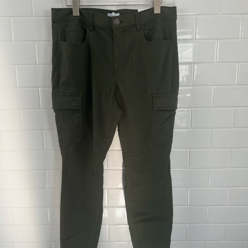 Loft  Olive Green Ankle Cargo Pants